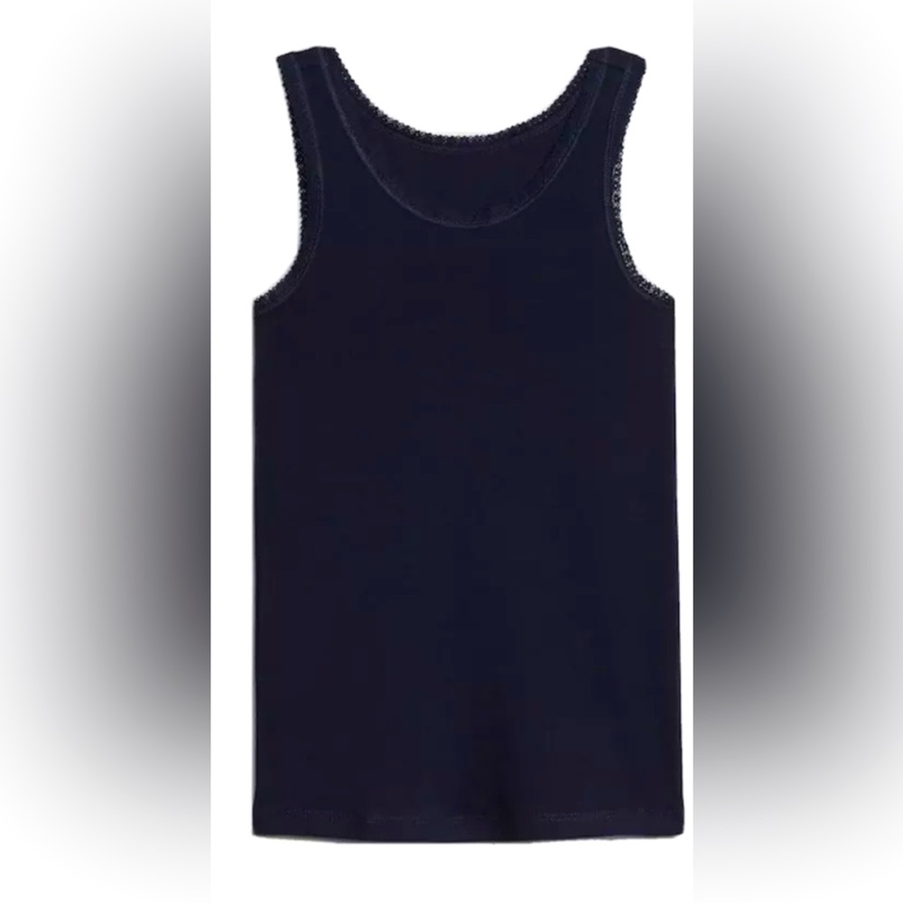 GAP Girls Favorite Lace Trim Tank Top, Navy Blue, Size Small (6/7), NEW